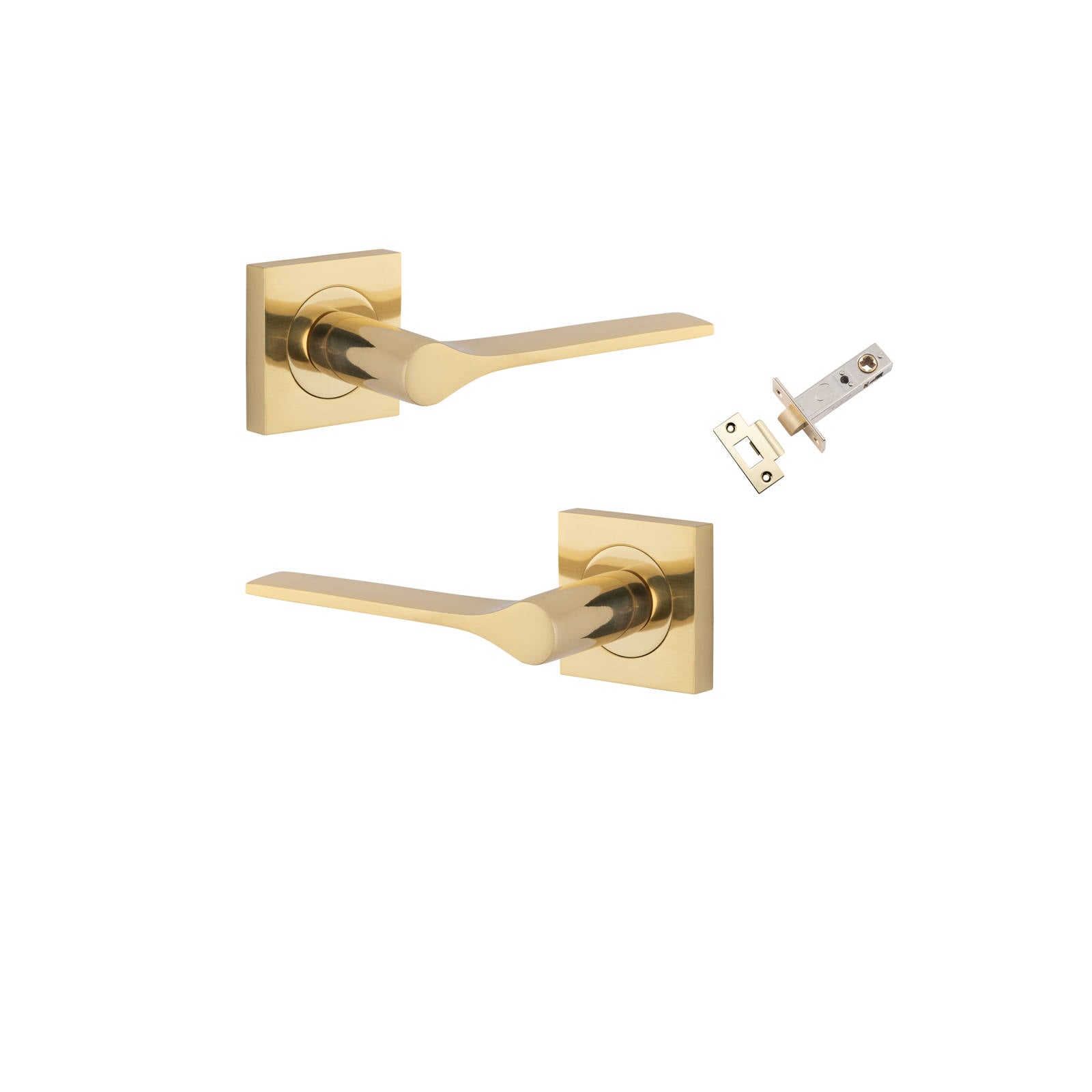 Como Lever Square Rose Passage Kit Polished Brass