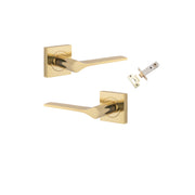 Como Lever Square Rose Passage Kit Polished Brass