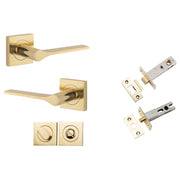 Como Lever Square Rose Privacy Kit Polished Brass