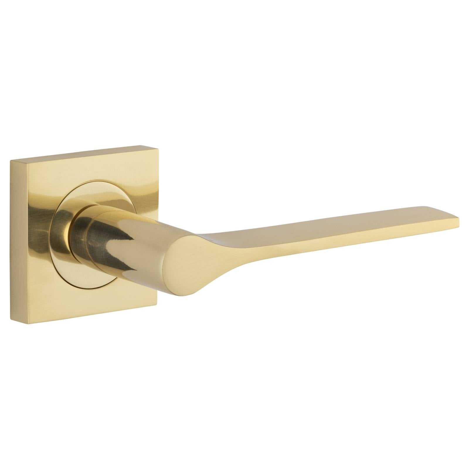 Como Lever Polished Brass Square Rose