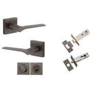 Como Lever Square Rose Privacy Kit Signature Brass