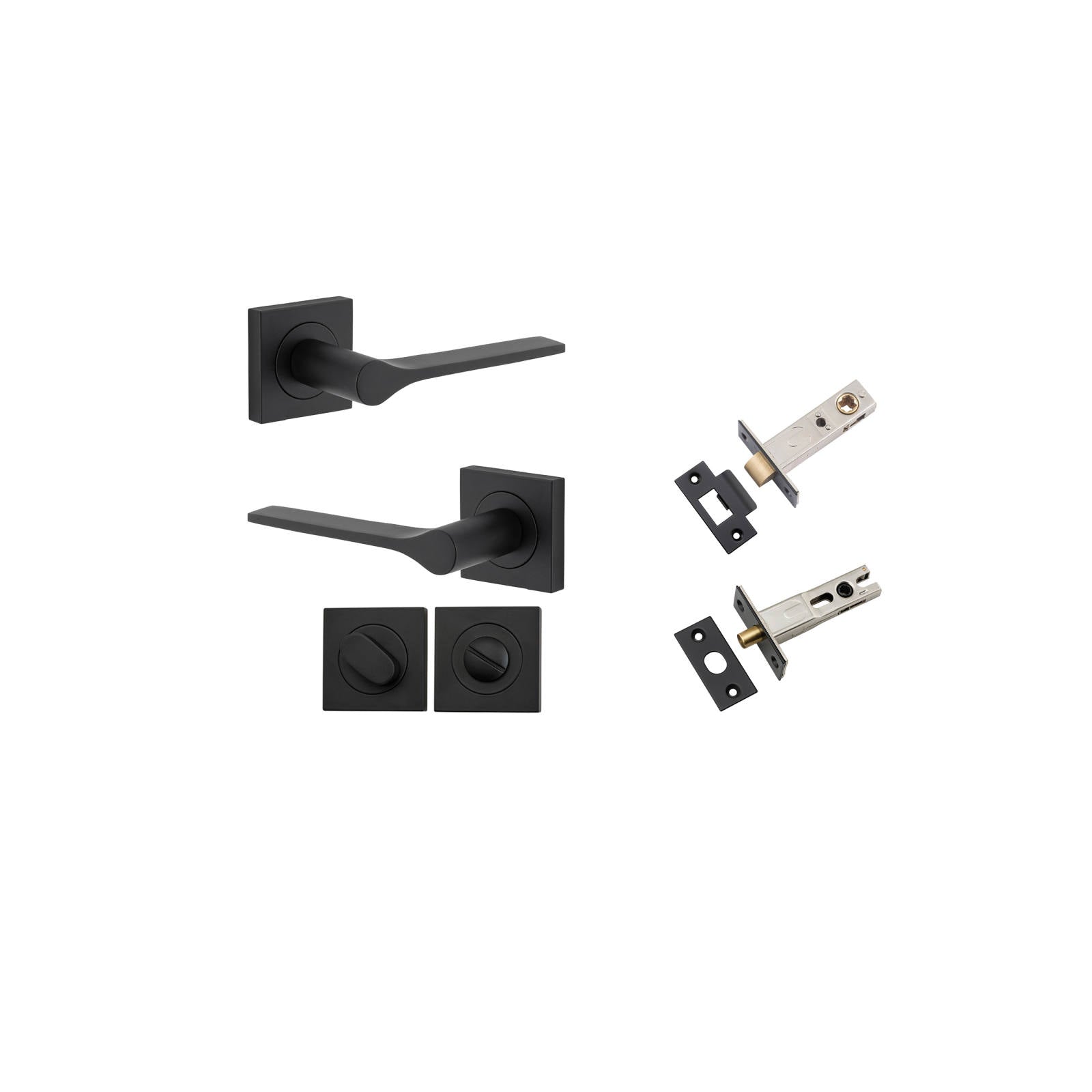 Como Lever Square Rose Privacy Kit Matt Black