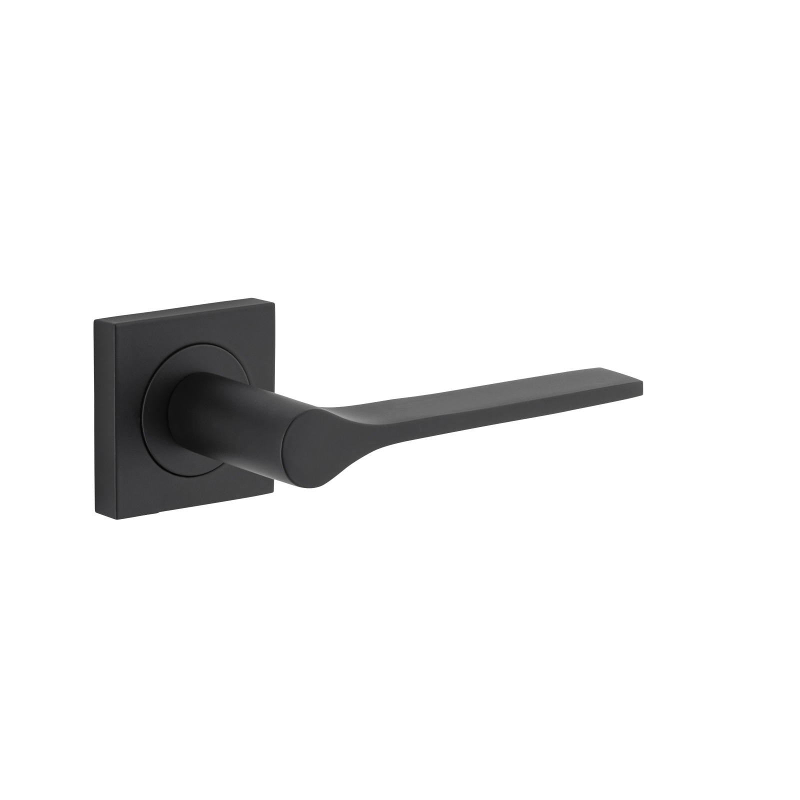 Como Lever Matt Black Square Rose