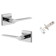 Como Lever Square Rose Privacy Kit (Inbuilt Privacy) Polished Chrome