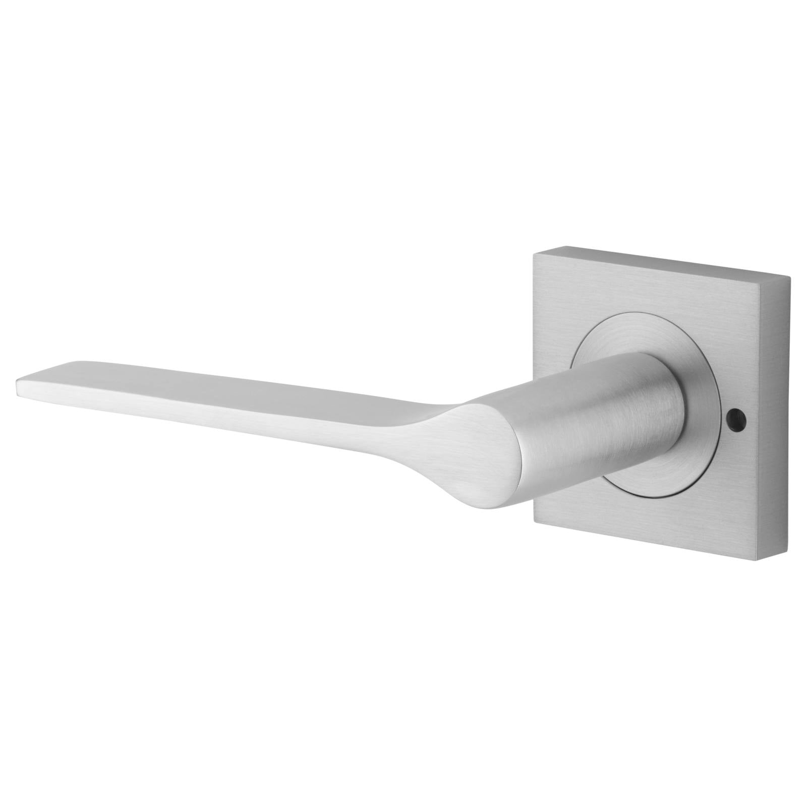 Como Lever Square Rose Privacy Kit (Inbuilt Privacy) Brushed Chrome