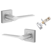 Como Lever Square Rose Passage Kit Brushed Chrome