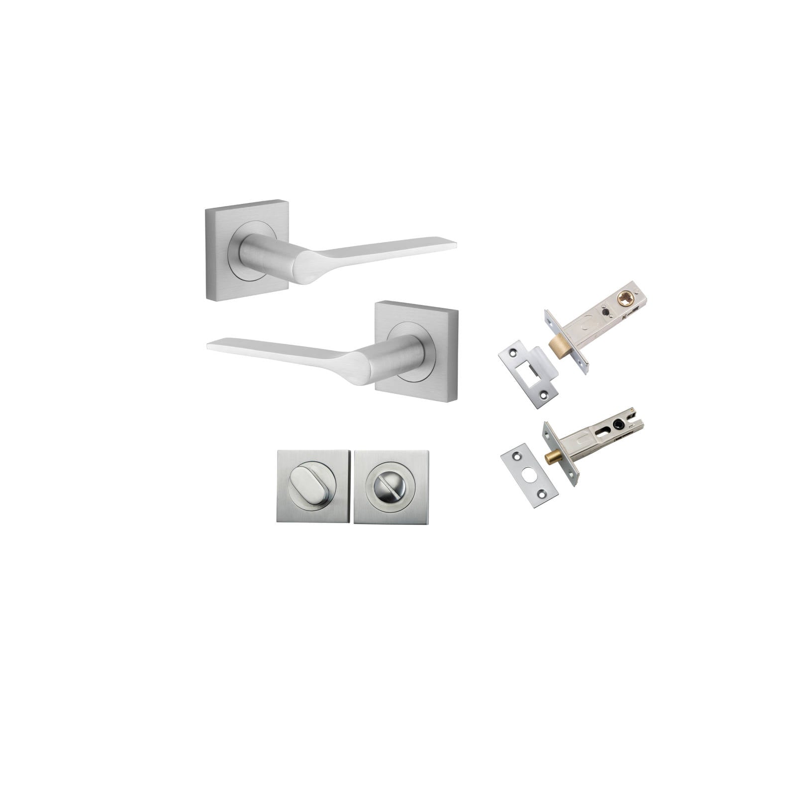 Como Lever Square Rose Privacy Kit Brushed Chrome