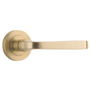 Annecy Round Rose Lever, Brushed Brass