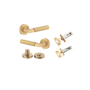 Berlin Lever Round Rose Privacy Kit Brushed Brass