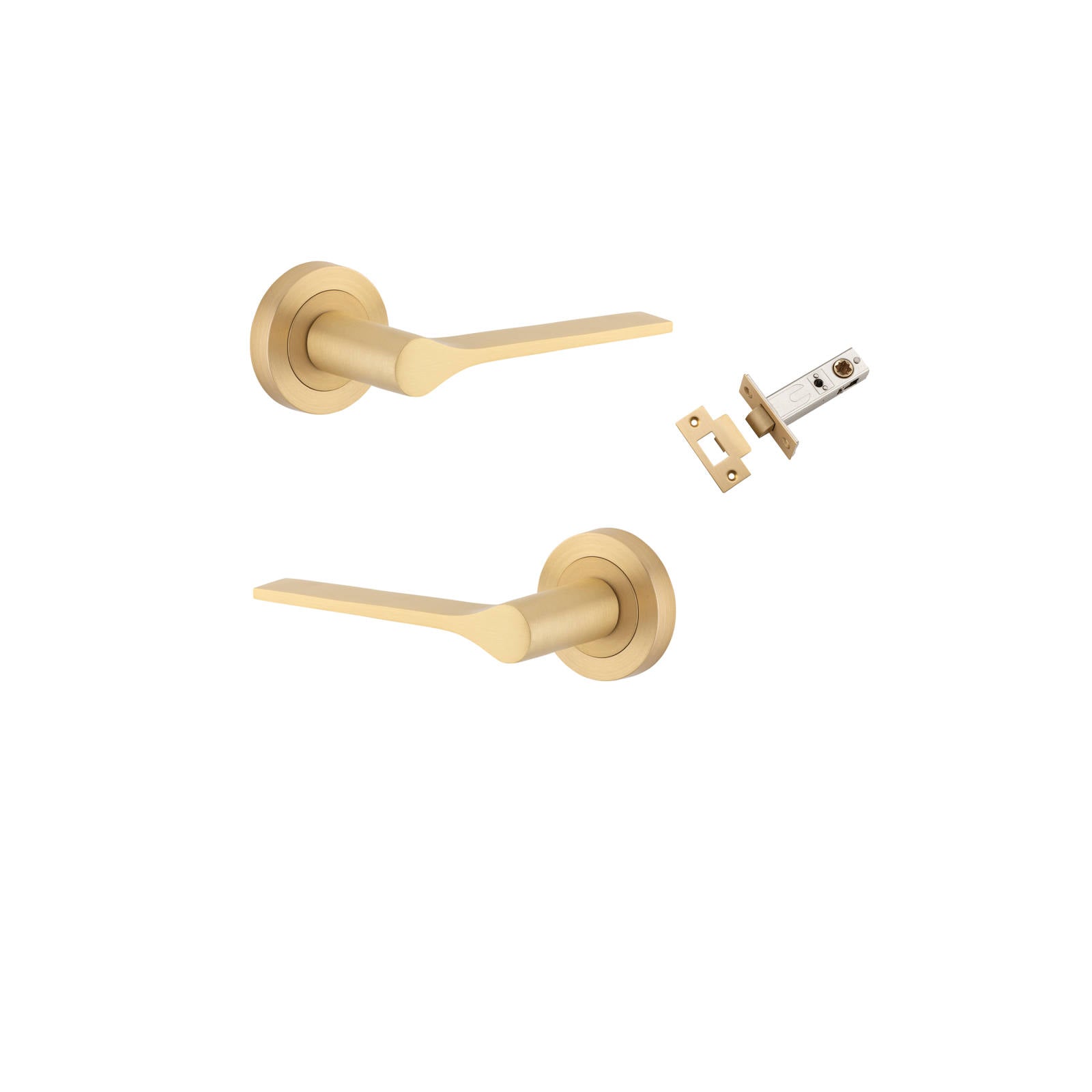Como Lever Round Rose Passage Kit Brushed Brass
