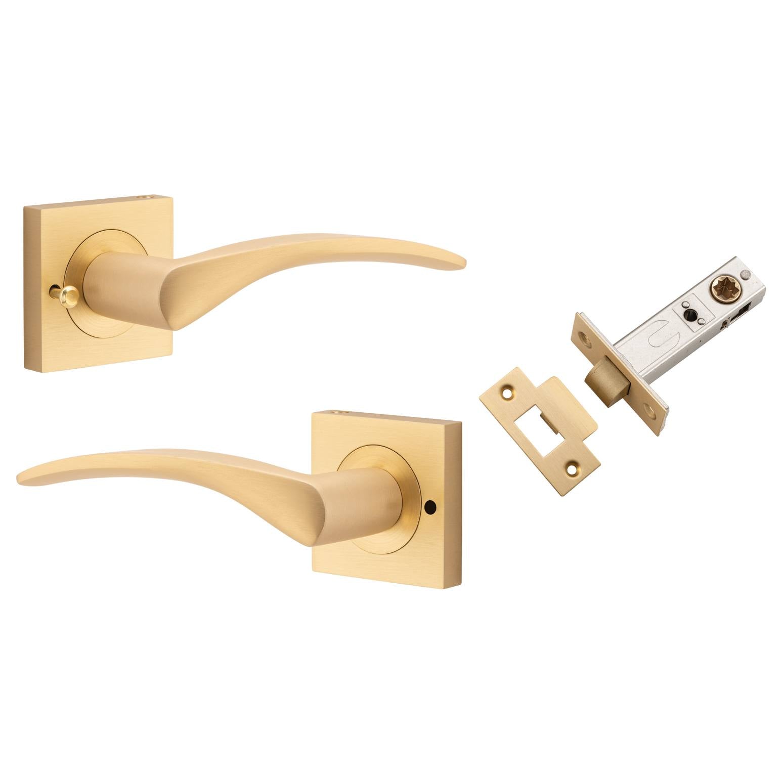 Oxford Lever Square Rose (Inbuilt Privacy) Brushed Brass