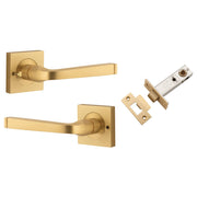 Annecy Lever Square Rose (Inbuilt Privacy) Brushed Brass