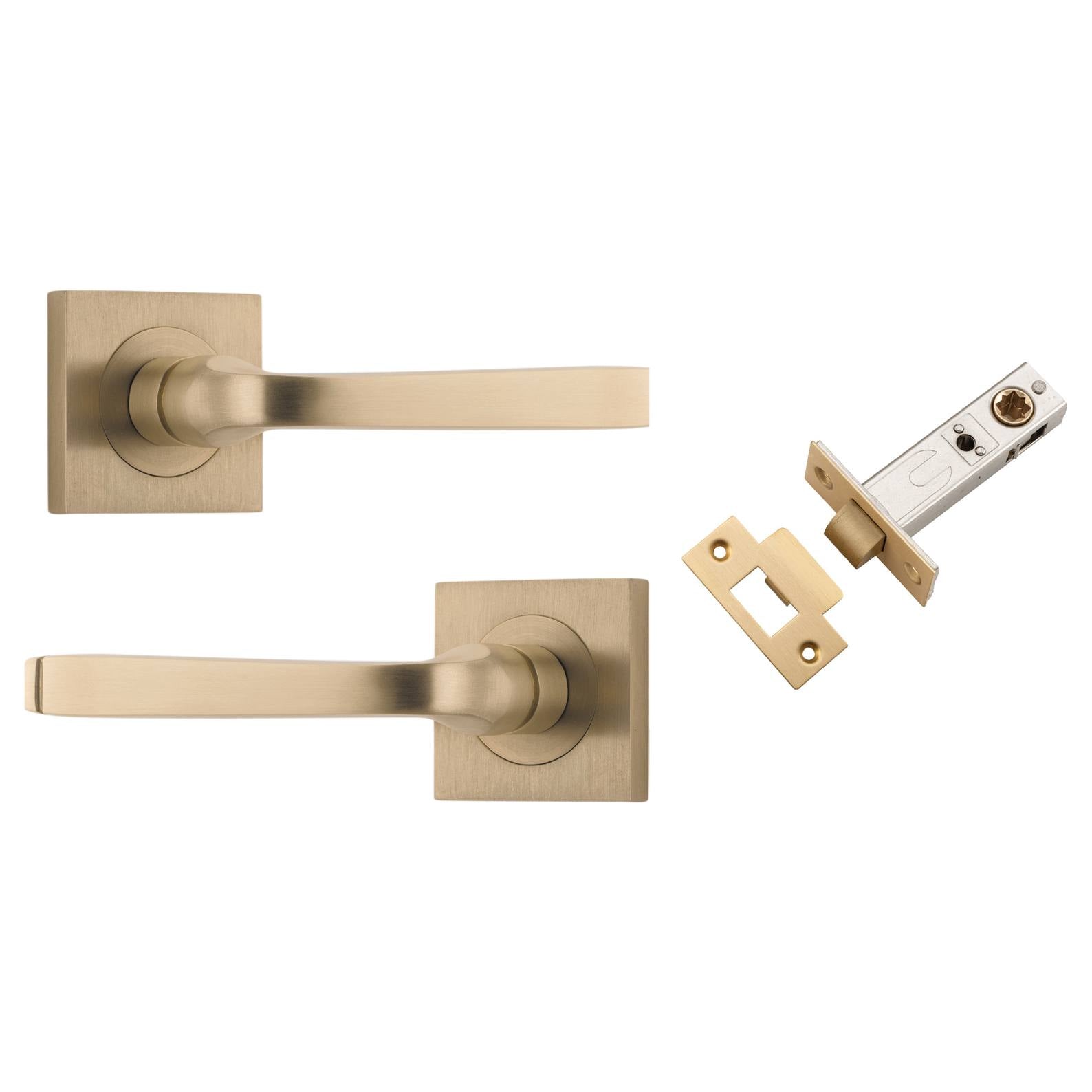 Annecy Lever Square Rose Passage Kit Brushed Brass