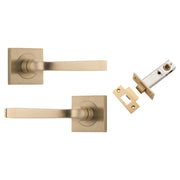 Annecy Lever Square Rose Passage Kit Brushed Brass