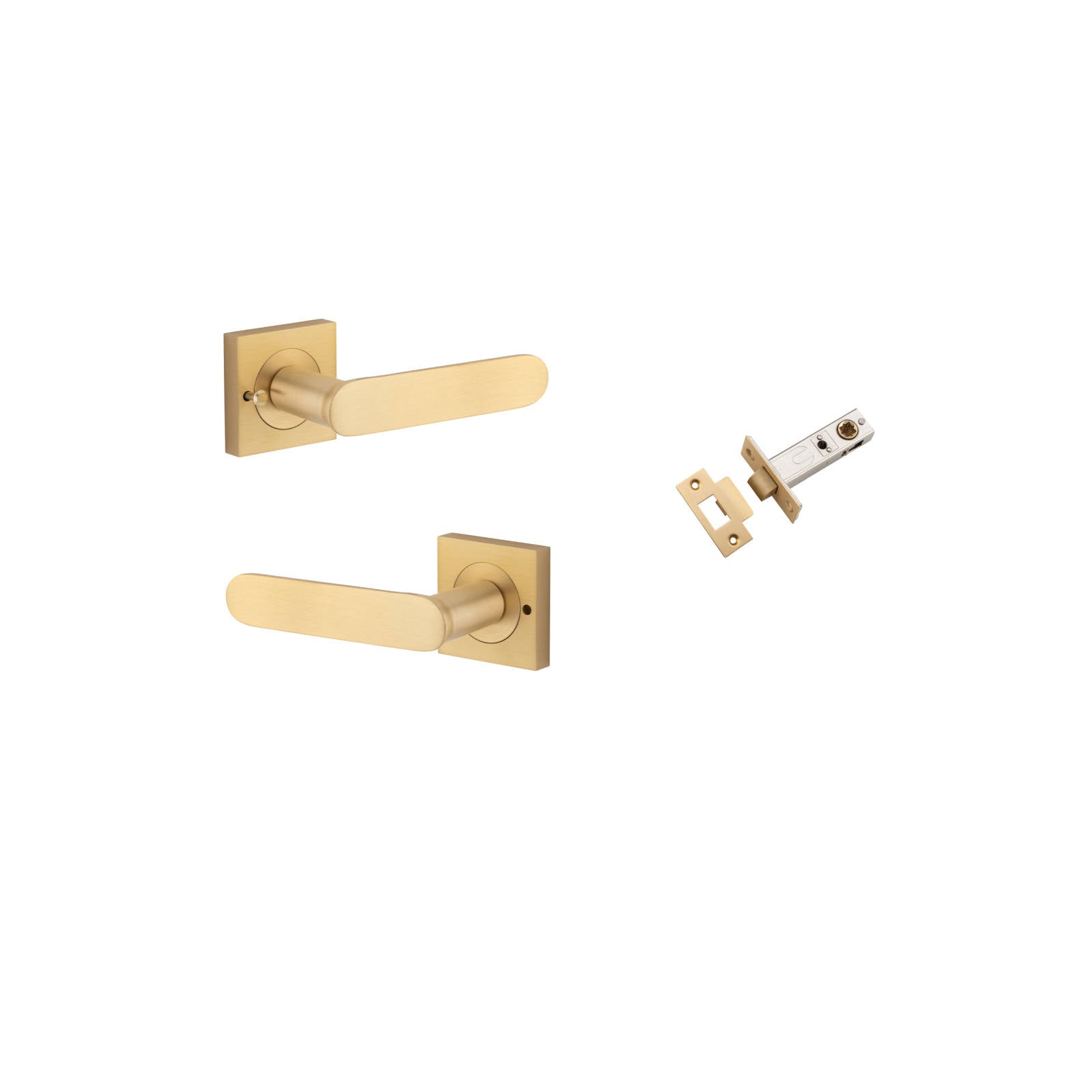 Bronte Lever Square Rose Privacy Kit (Inbuilt Privacy) Brushed Brass
