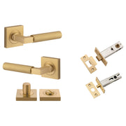 Berlin Lever Square Rose Privacy Kit Brushed Brass