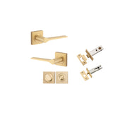 Como Lever Square Rose Privacy Kit Brushed Brass