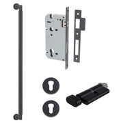 Brunswick Pull Handle 600mm Entrance Kit w Separate High Security Lock Matt Black