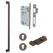Berlin Pull Handle 600mm Entrance Kit w Separate High Security Lock Signature Brass