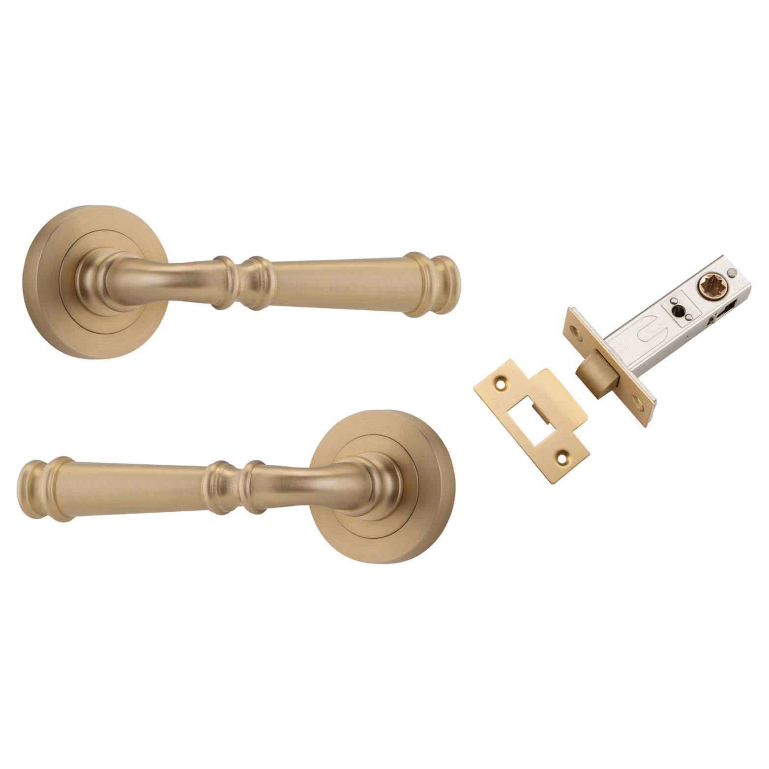 Verona Lever Round Rose Passage Kit Brushed Brass