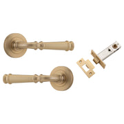 Verona Lever Round Rose Passage Kit Brushed Brass
