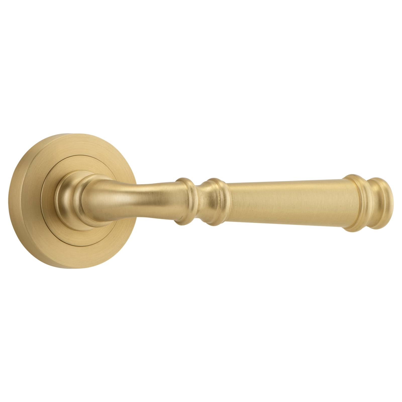 Verona Lever Round Rose, Brushed Brass