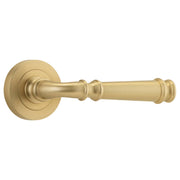 Verona Lever Round Rose, Brushed Brass