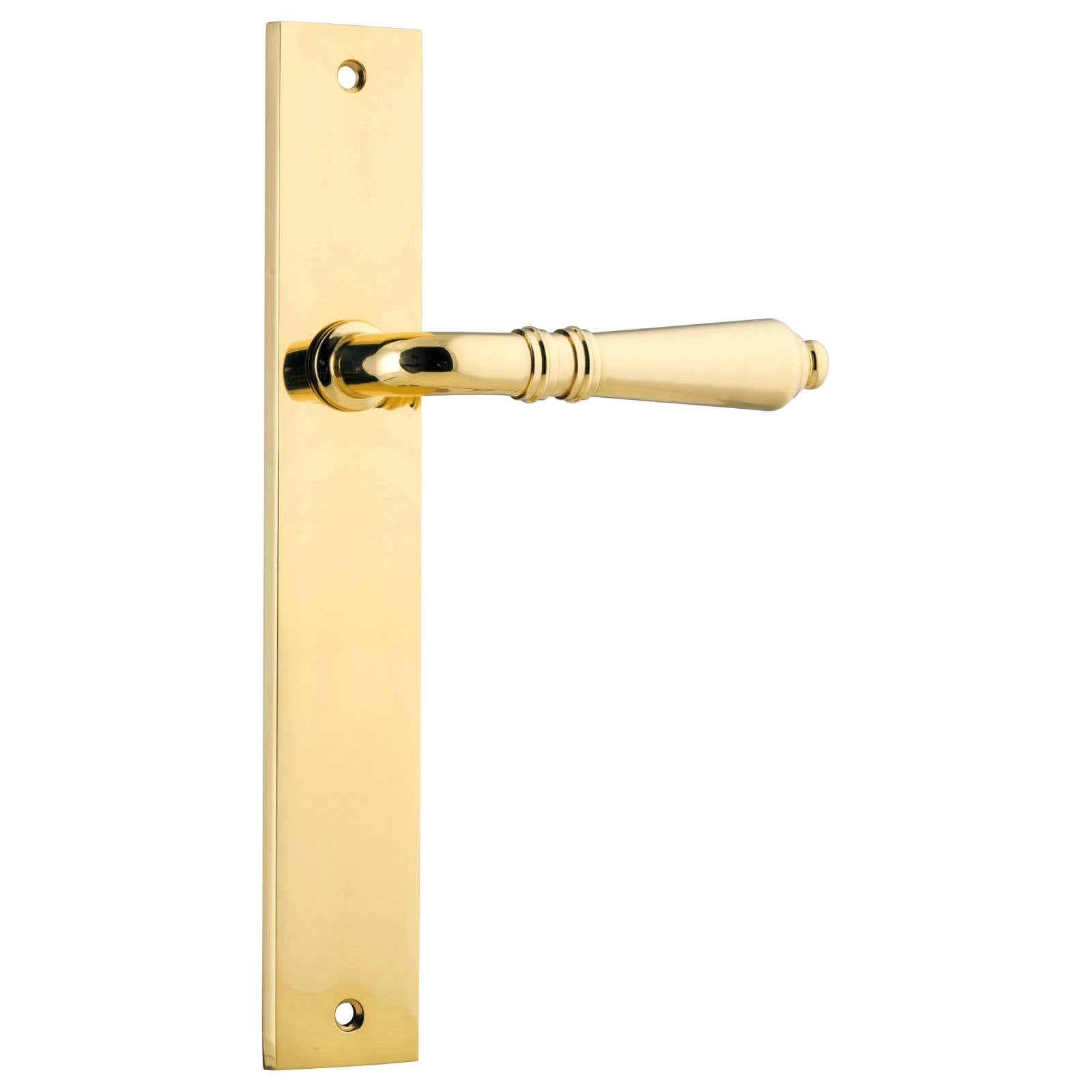 Sarlat Rect. Lever Latch Set, Polished Brass