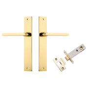 Baltimore Lever Rectangular Backplate Passage Kit Polished Brass