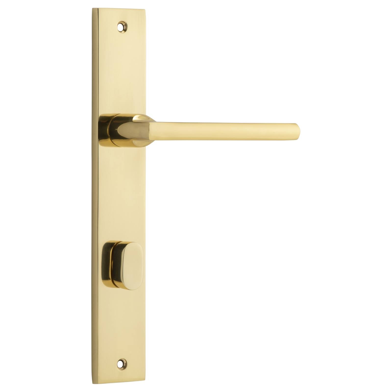 Baltimore Rect Privacy Lever Set, Polished Brass