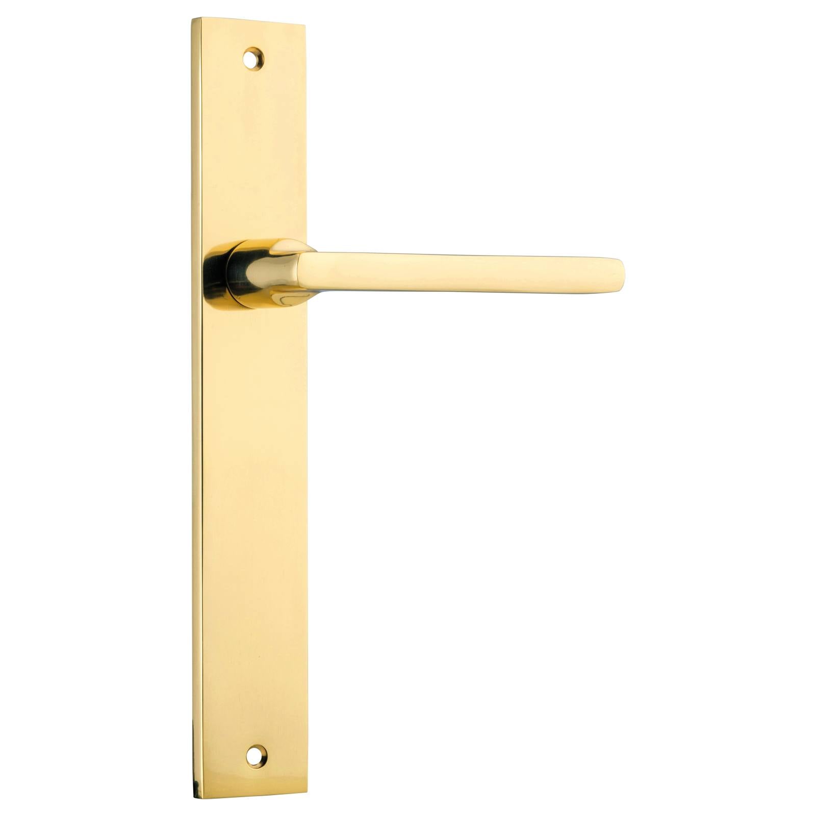 Baltimore Rect Lever Latch Set, Polished Brass