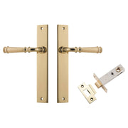 Verona Lever Rectangular Backplate Passage Kit Polished Brass
