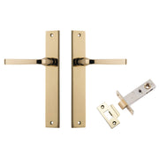 Annecy Lever Rectangular Backplate Passage Kit Polished Brass