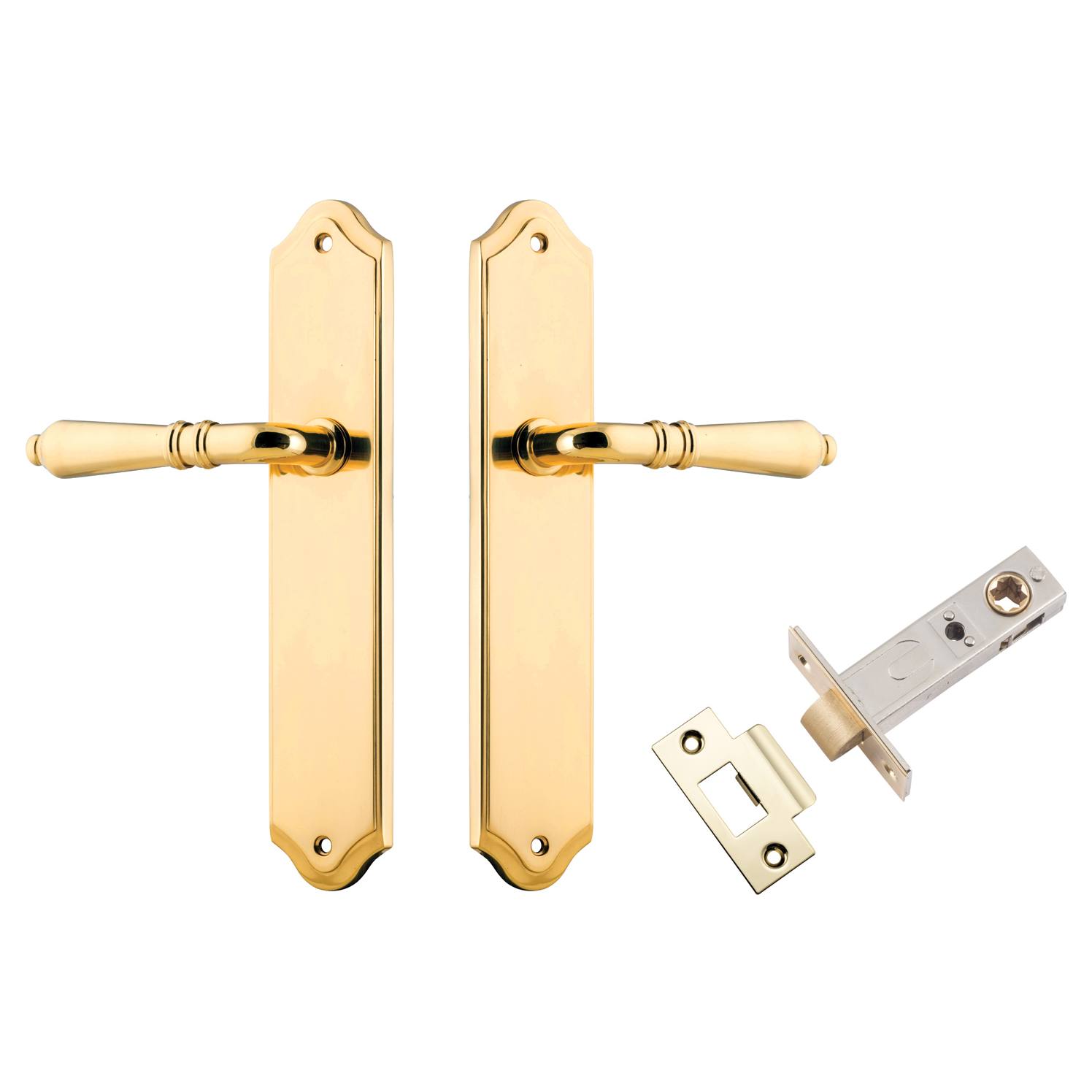 Sarlat Lever Shouldered Backplate Passage Kit Polished Brass