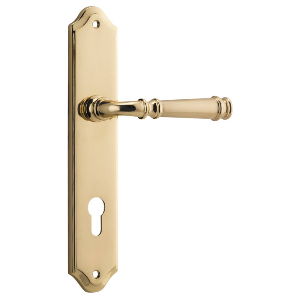 Verona Lever Shouldered Backplate Polished Brass