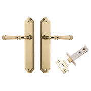 Verona Lever Shouldered Backplate Passage Kit Polished Brass