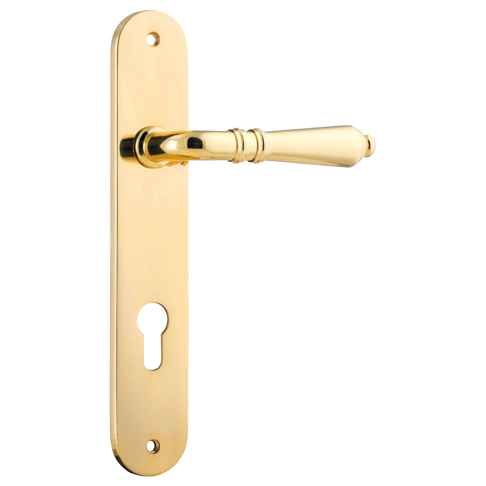 Sarlat Oval Euro Lever Set, Polished Brass
