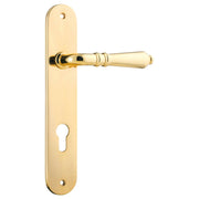 Sarlat Oval Euro Lever Set, Polished Brass