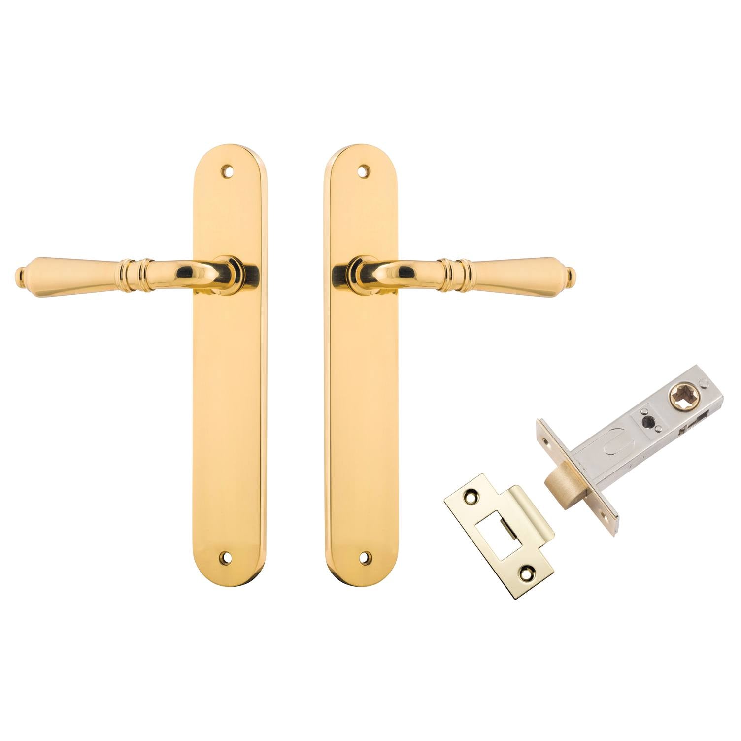 Sarlat Lever Oval Backplate Passage Kit Polished Brass