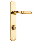 Sarlat Oval Privacy Lever Set, Polished Brass
