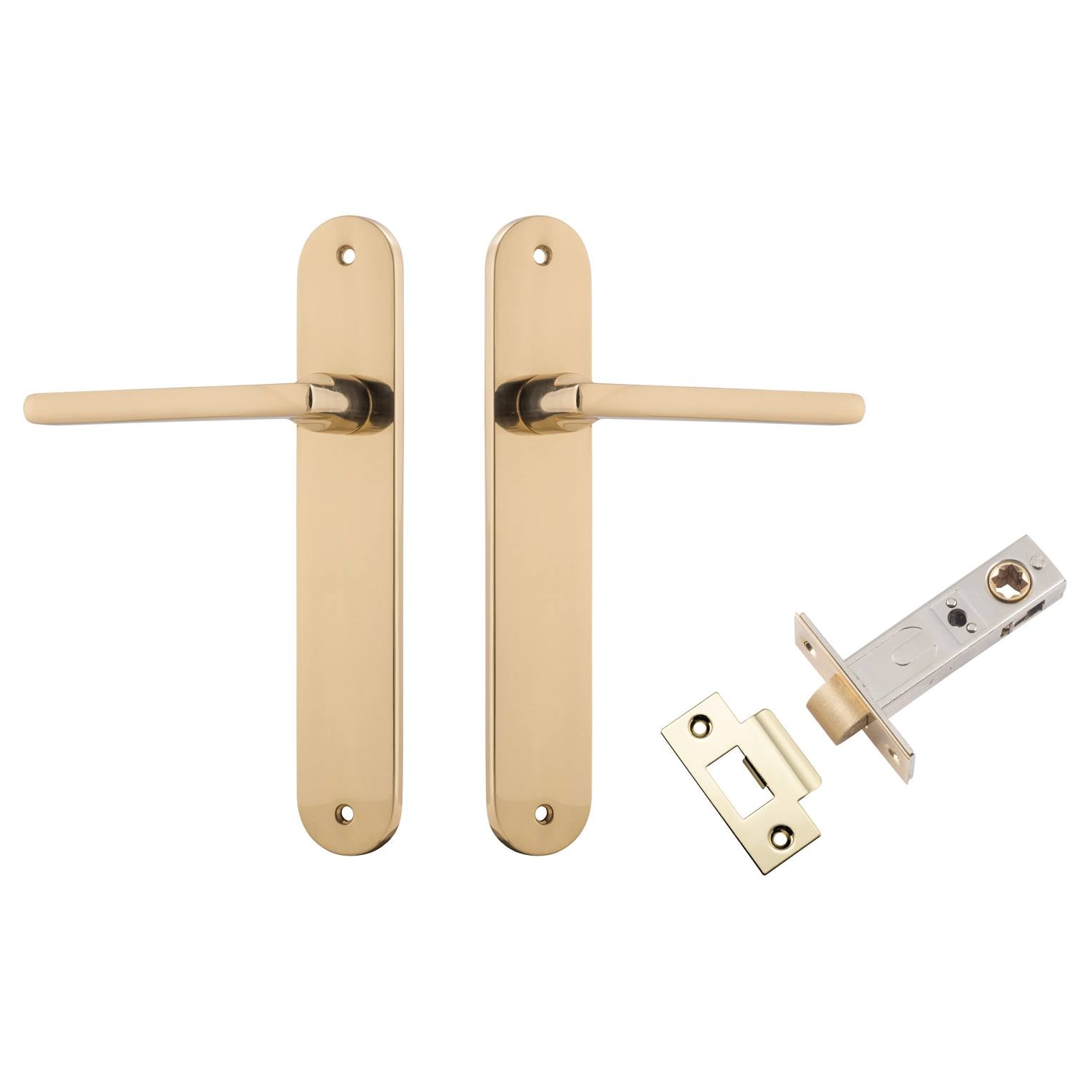 Baltimore Lever Oval Backplate Passage Kit Polished Brass