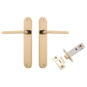 Baltimore Lever Oval Backplate Passage Kit Polished Brass