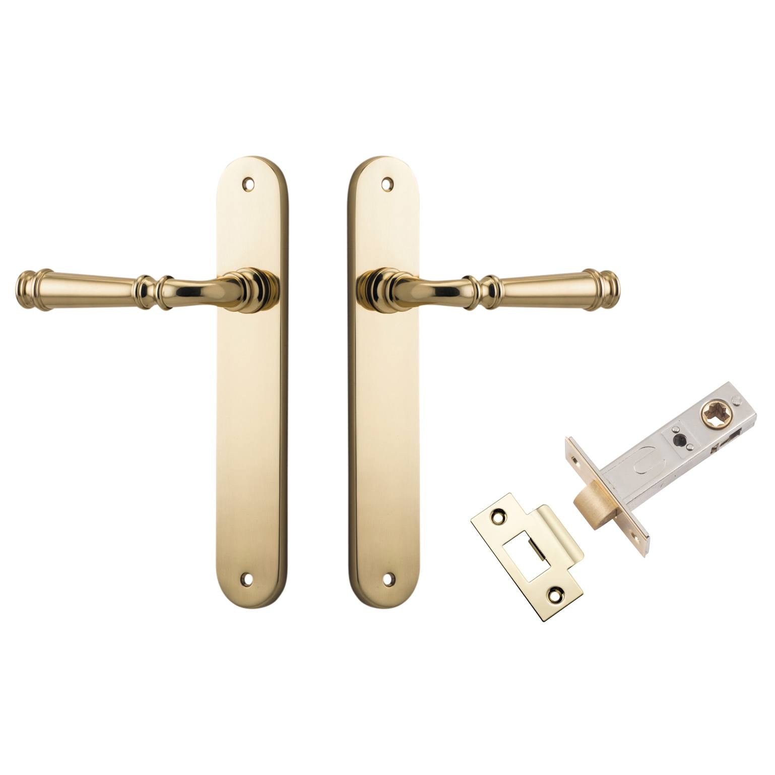 Verona Lever Oval Backplate Passage Kit Polished Brass