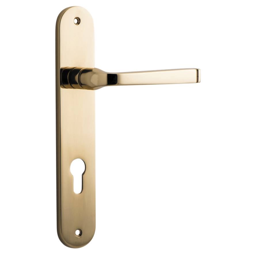 Annecy Lever Oval Backplate Polished Brass