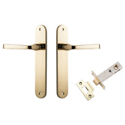Annecy Lever Oval Backplate Passage Kit Polished Brass