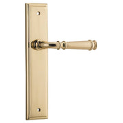 Verona Lever Stepped Backplate Polished Brass