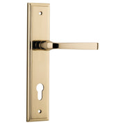 Annecy Lever Stepped Backplate Polished Brass