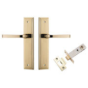 Annecy Lever Stepped Backplate Passage Kit Polished Brass