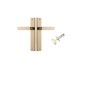 Bronte Lever Rectangular Backplate Passage Kit Polished Brass