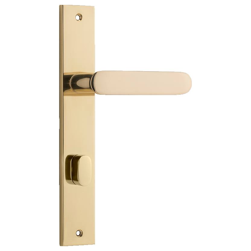 Bronte Lever Polished Brass Rectangular Backplate